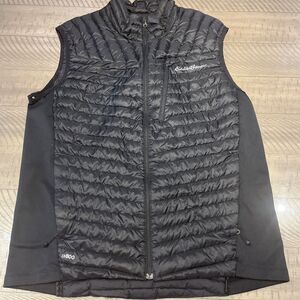 Eddie Bauer First Ascent Vest Mens Large Black 800 Down Fill Puffer Jacket READ